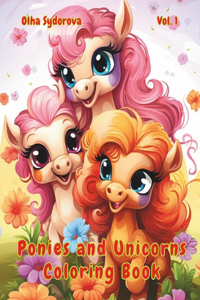 Ponies and Unicorns Coloring Book