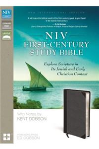 NIV, First-Century Study Bible, Leathersoft, Black/Gray