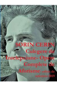Culegere de Intelepciune- Opere Complete de Aforisme- editia de referinta 2019