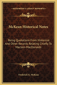 McKean Historical Notes
