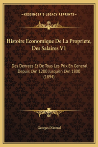 Histoire Economique De La Propriete, Des Salaires V1