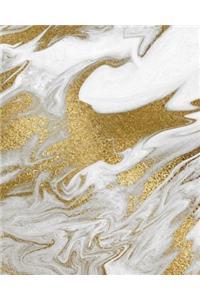 Liquid Gold Marble Composition Notebook - Large Ruled Notebook - 8x10 Lined Notebook (Softcover Journal / Notebook / Diary)