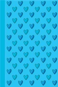 Sketch Journal: Blue Hearts 6x9 - Pages Are Lined on the Bottom Third with Blank Space on Top