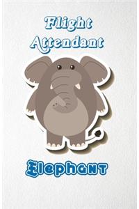 Flight Attendant Elephant A5 Lined Notebook 110 Pages
