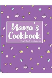 Nana's Cookbook Purple Blank Lined Journal