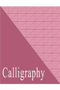 Beginners Calligraphy Workbook: Slanted Practice Grid Paper - Maroon