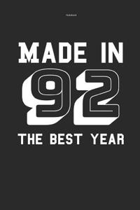 Notebook Made in 92 the Best Year