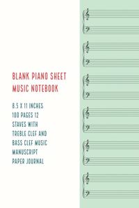 Blank Piano Sheet Music Notebook