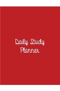 Daily Study Planner: True Red: Study Planner 8.5 X 11: Study Planner 1 Year: Study Planner Notebook: Study Planner for College Students: Study Planner Korean
