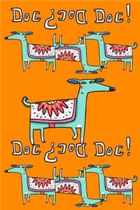 Journal Notebook For Dog Lovers, Green Dogs in a Row 1