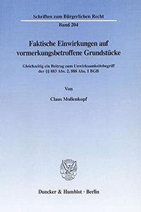 Faktische Einwirkungen Auf Vormerkungsbetroffene Grundstucke