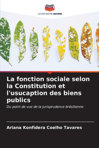 fonction sociale selon la Constitution et l'usucaption des biens publics