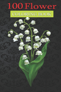 100 Flower Coloring Book