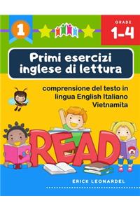 Primi esercizi inglese di lettura comprensione del testo in lingua English Italiano Vietnamita