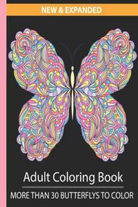 New &Expanded Adult coloring book more than 30 butterflys to color