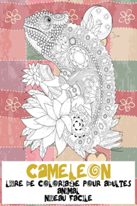 Livre de coloriage pour adultes - Niveau facile - Animal - Caméléon