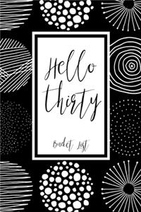 Hello Thirty Bucket List