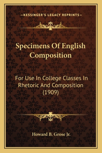 Specimens Of English Composition