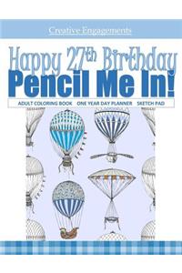 Happy 27th Birthday Adult Coloring Book for Men Stress Relieving Patterns