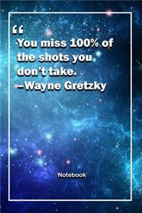 You miss 100% of the shots you don't take. -Wayne Gretzky