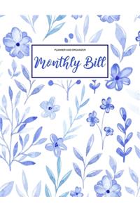 Planner and Organizer Monthly Bill