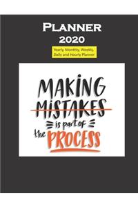 Planner 2020 Making mistakes is part of process quote