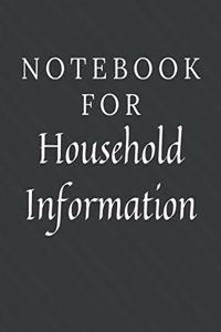 Notebook For Household Information