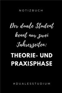 Notizbuch Der Duale Student Kennt Nur Zwei Jahreszeiten: THEORIE- UND PRAXISPHASE: A5 52 WOCHEN KALENDER zum dualen Studium - Notizbuch für duale Studenten - witziger Spruch zum Abitur - Studienbeginn - Er