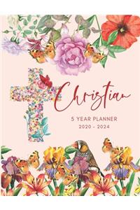 2020-2024 Five Year Planner Monthly Calendar Christian Goals Agenda Schedule Organizer