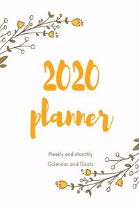 2020 Planner Weekly and Monthly Calendar and Goals