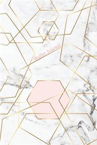 Bullet Journal: Marble + Gold Trendy Journal - 120-Page 1/4 Inch Dot Grid Notebook- 6 X 9 Marble & Gold Perfect Bound Softcover
