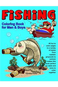 Fishing Coloring Book for Men & Boys