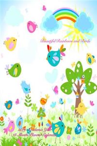 Beautiful Rainbow and Birds 2019 Academic Year 18 Month Planner Calendar