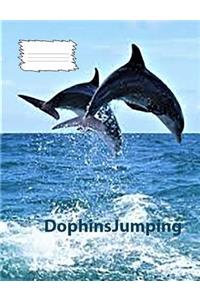 Dolphins Jumping on Cover for wide ruled paper Composition Book