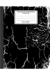 Wide Ruled Composition Notebook 8x 10. 120 Pages. Distressed Pattern