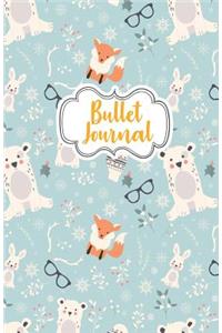 Bullet Journal: Cute Animal Blue Patterns: Notebook, Bullet Journal Dotted Grid, 100 Pages (5.5 X 8.5): Cute Animal Blue Patterns: Notebook, Bullet Journal Dotted Grid, 100 Pages (5.5 X 8.5)