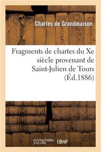 Fragments de Chartes Du Xe Siècle Provenant de Saint-Julien de Tours: Recueillis