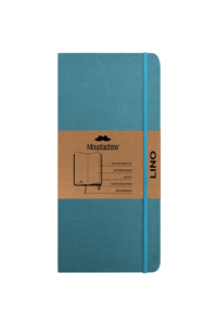 Moustachine Classic Linen Medium Ocean Water Blue Blank Hardcover