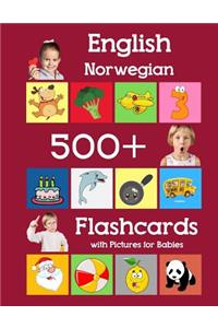 English Norwegian 500 Flashcards with Pictures for Babies