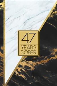 47 Years Sober: Lined Journal / Notebook / Diary - 47th Year of Sobriety - Elegant and Practical Alternative to a Card - Sobriety Gifts For Men and Women Who Are 47