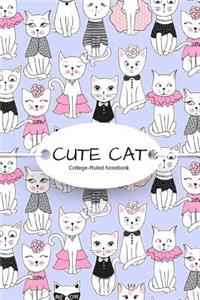 Cute Cat College-Ruled Notebook