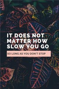 It Does Not Matter How Slow You Go So Long As You Don't Stop