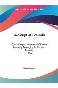 Transcript Of Two Rolls