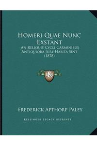 Homeri Quae Nunc Exstant