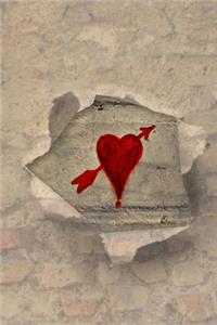 Red Heart and Torn Paper Illustration Art Journal
