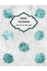 2020 Planner Weekly and Monthly Marble Green Splashes