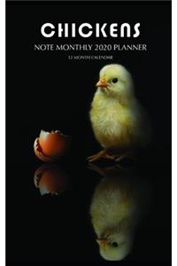 Chickens Note Monthly 2020 Planner 12 Month Calendar
