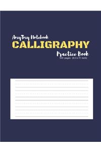 Calligraphy Practice Book - AmyTmy Notebook - 100 pages - 8.5 x 11 inch - Matte Cover