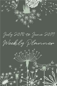 July 2018 to June 2019 Weekly Planner