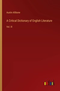 Critical Dictionary of English Literature